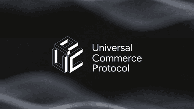 logo for Universal Commerce Protocol on a gray and black background