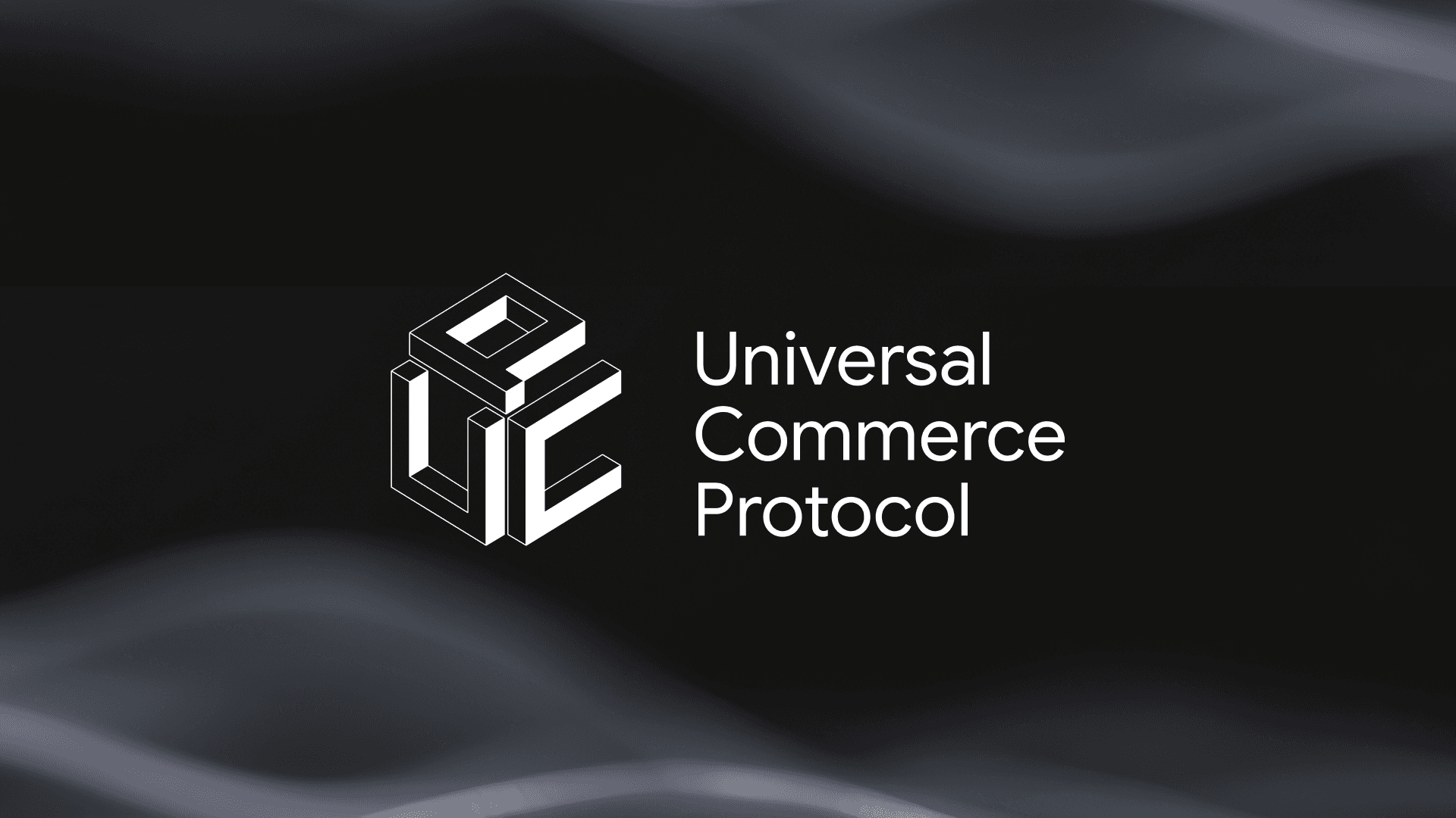 logo for Universal Commerce Protocol on a gray and black background