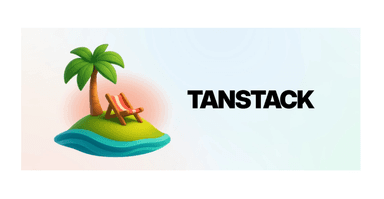 Palm tree with beach chair on an island with TANSTACK in black