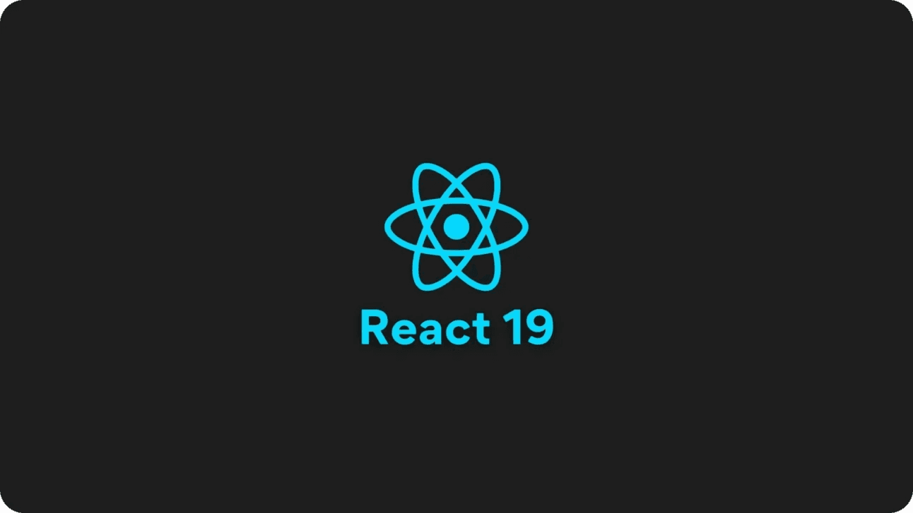 Aqua React 19 image on black background