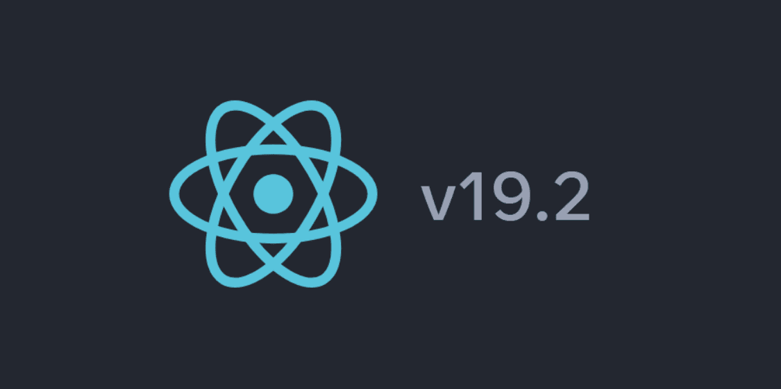 Aqua React Image with v19.2 in grey on black background