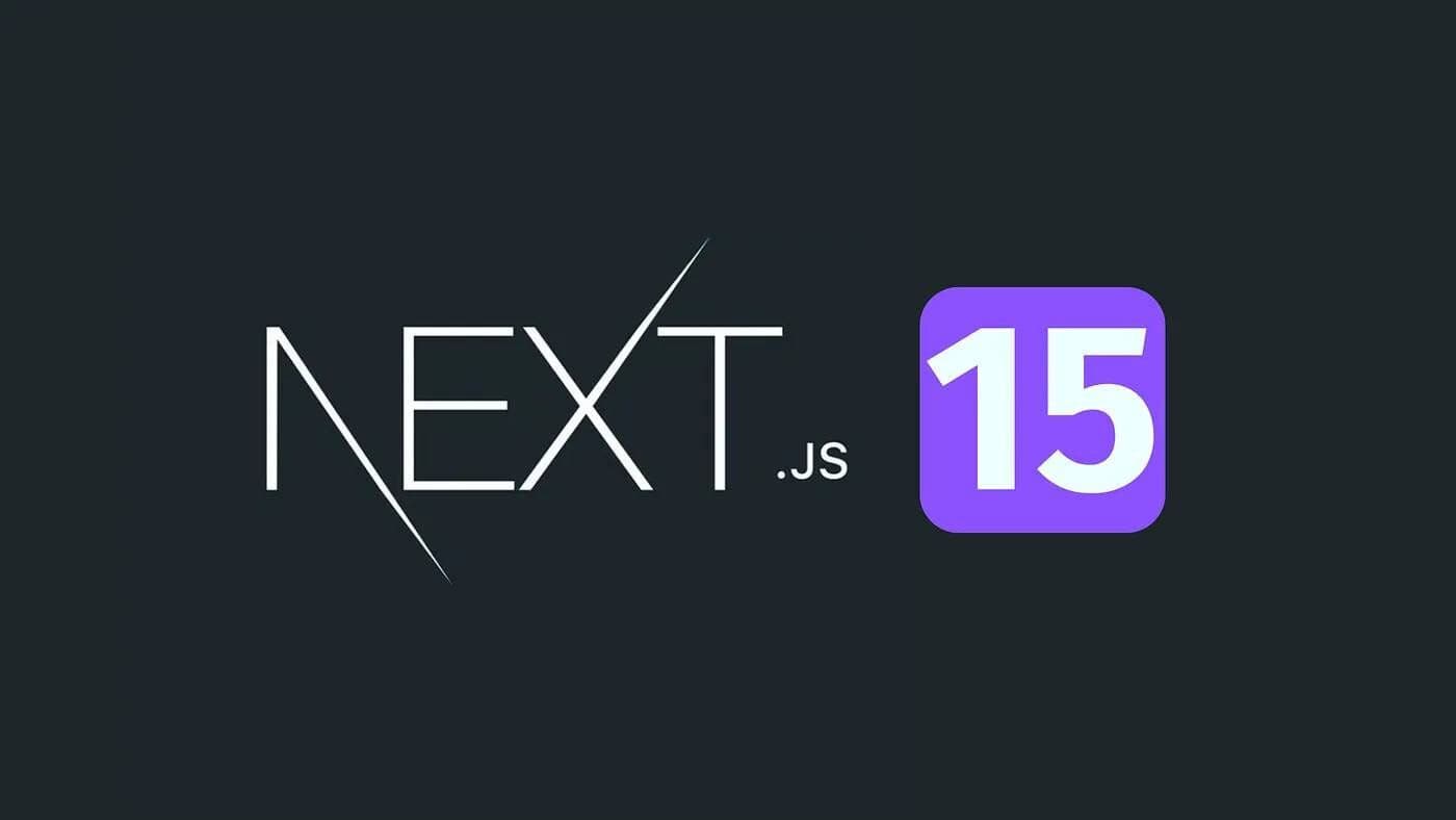 Next.js 15 logo on black background